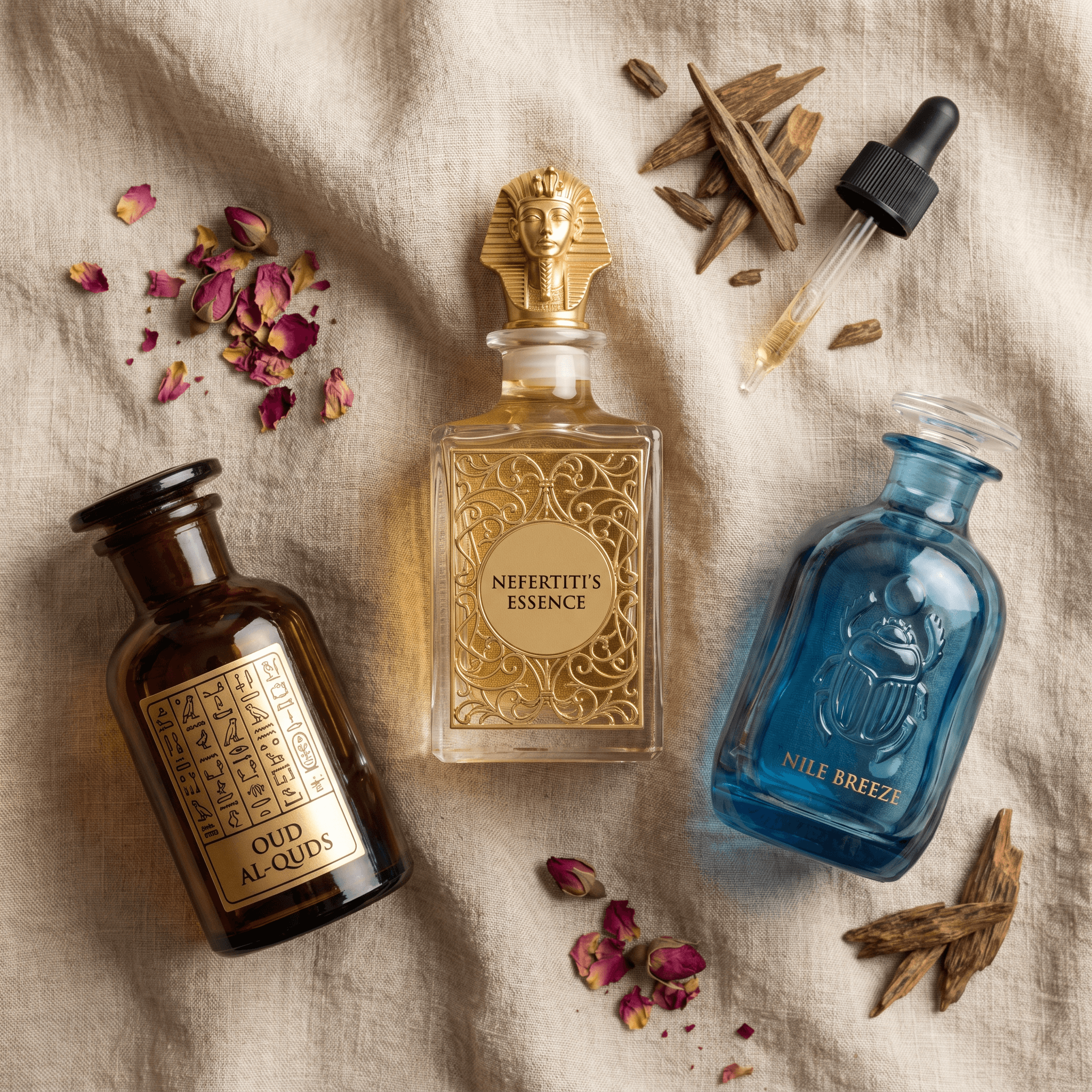 عطورٌ معروضة على المنصّة