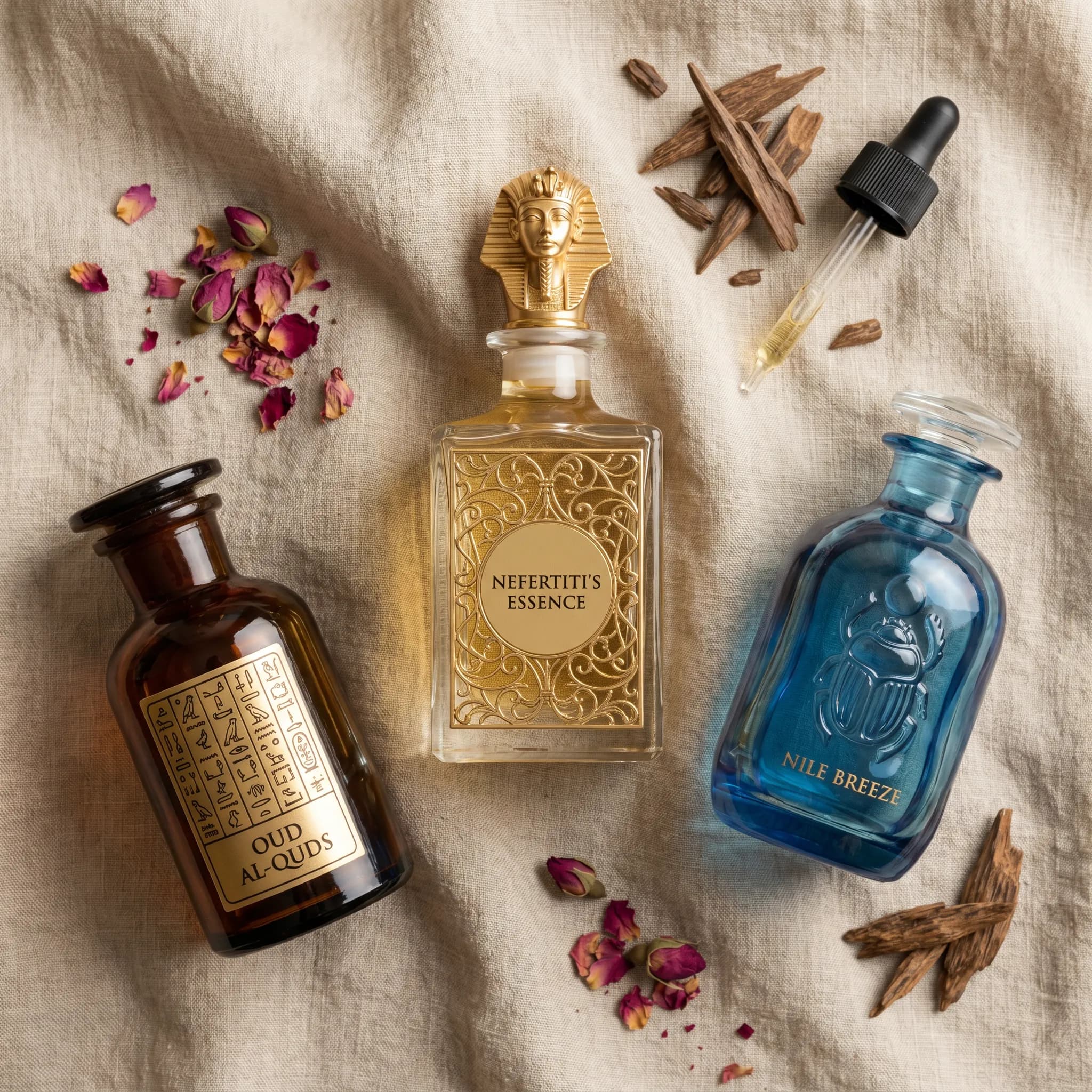 عطورٌ معروضة على المنصّة